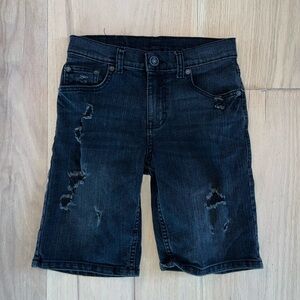 Little Boys Ring of Fire Distressed Black Denim Shorts Size 12